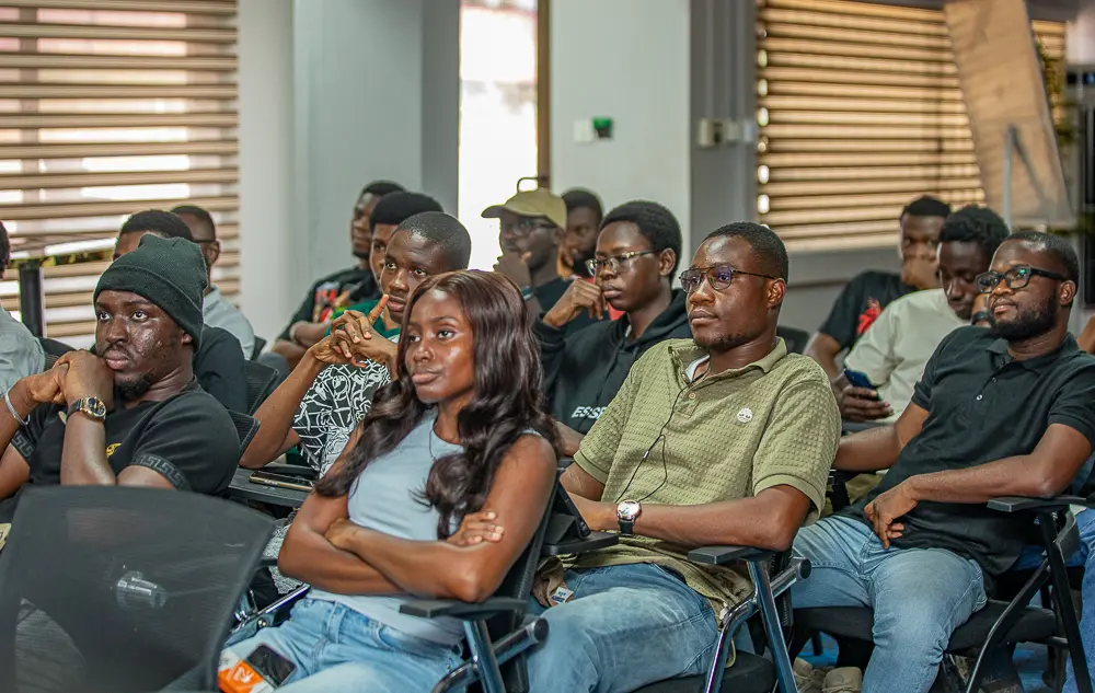 Community members listening together during the April DevCongress meetup
